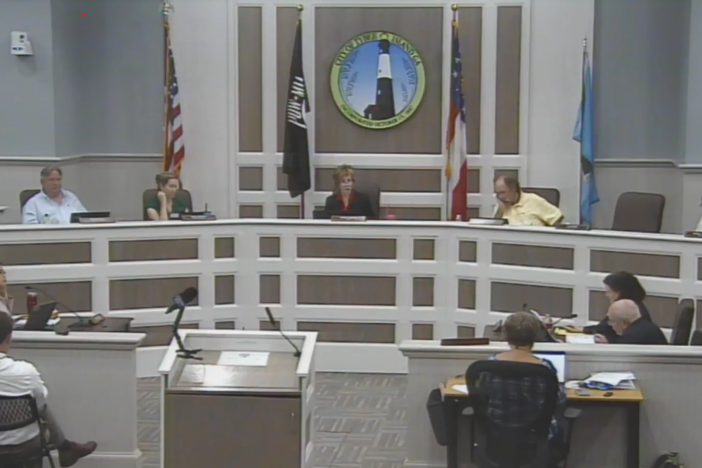 The Tybee Island City Council, as seen during its meeting on June 8, 2023.