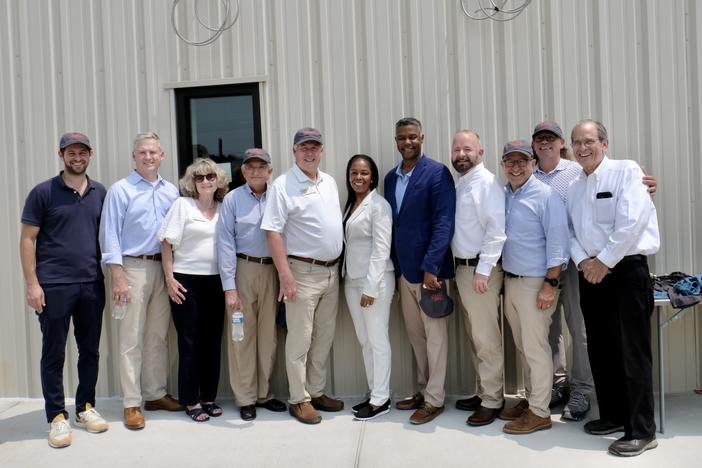 Macon area elected officials and community members toured the new Fine Fettle medical cannabis distribution and production facility on Joe Tamplin Industrial Boulevard on July 17, 2023.