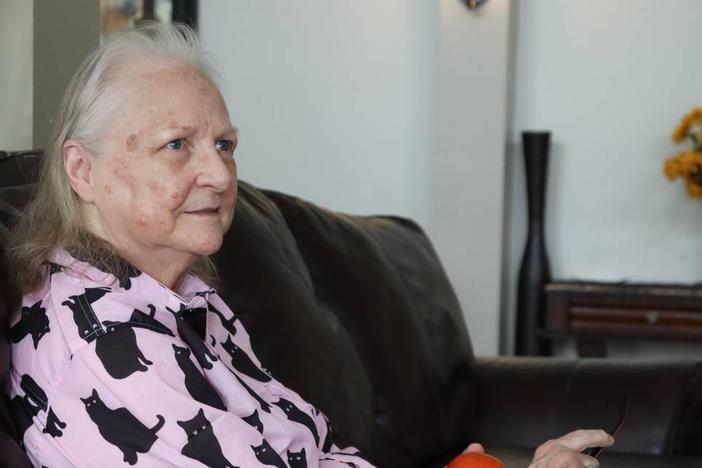 Sharon “Ila” Smith, 74, in the lobby of the Veranda. 