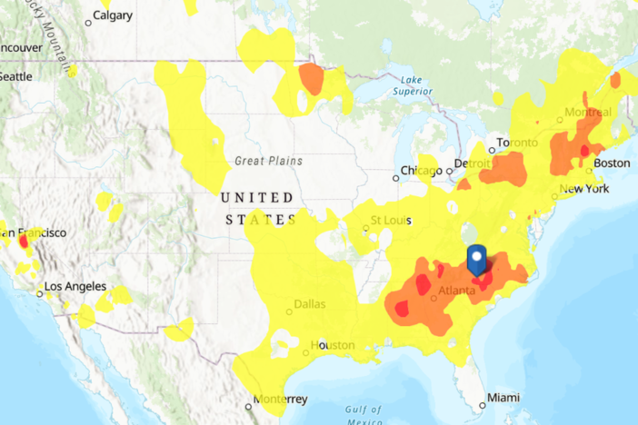 Pockets of Code Red air quality levels peppered the U.S. and lingered above Macon as smoke from Canadian wildfires continued last week.