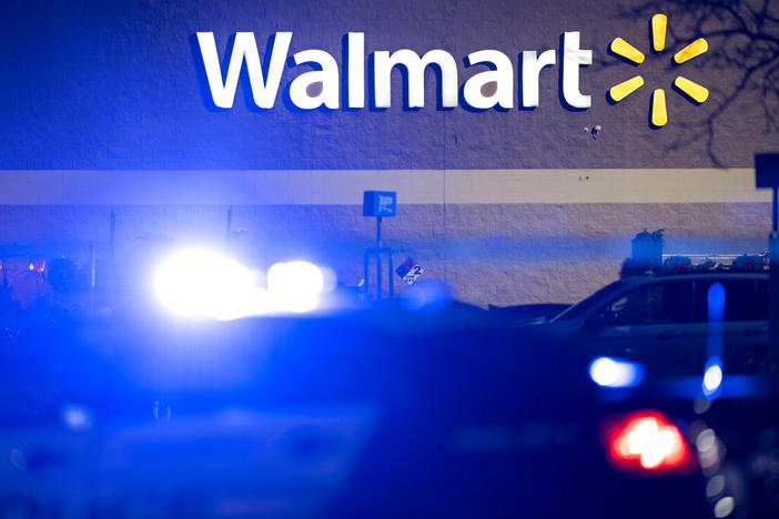 Law enforcement are at the scene of a mass shooting at a Walmart, Wednesday, Nov. 23, 2022, in Chesapeake, Va.