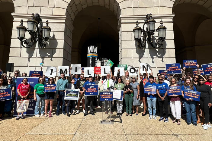 Representatives of Georgia nonprofit environmental groups were among those holding signs on Tuesday proclaiming “Cut Climate Pollution” in front of the Environmental Protection Agency’s headquarters in Washington D.C. The EPA received one million public comments on a rule designed to slash greenhouse gas emissions from fossil-fueled power plants.