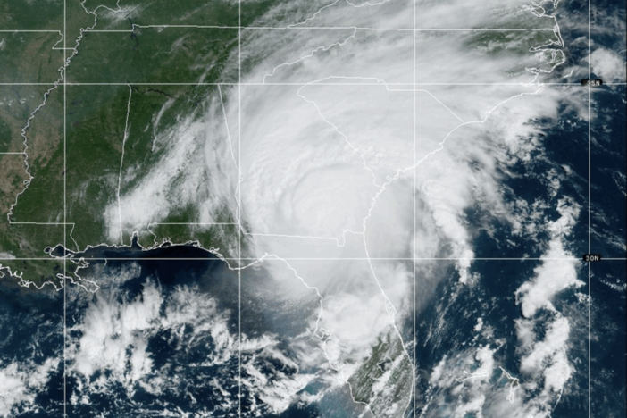 Georgia's coast is still under a Hurricane Warning, with tropical storm-force winds extending outward from the eye of the storm. By late evening hours, most of the wind will have shifted northward to South Carolina as Idalia cruises up East Coast and out into the Atlantic Ocean toward Bermuda. Many counties in Georgia are under Flash Flood Warnings.