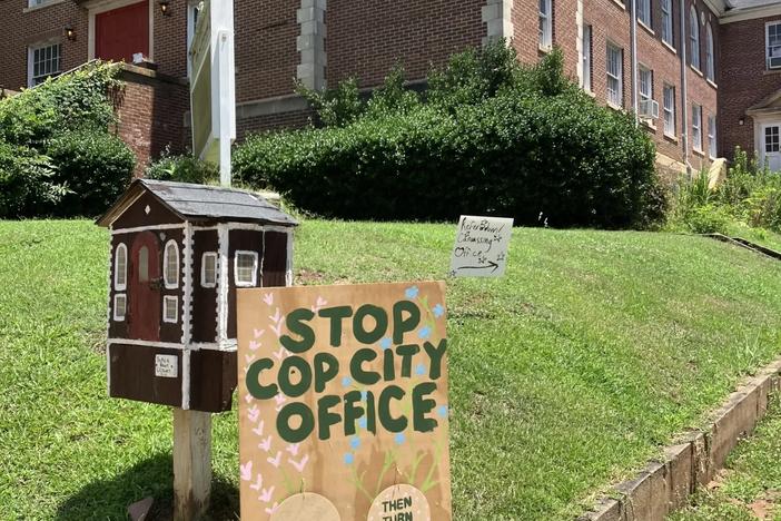 The Eastside Office in Grant Park at Park Avenue Baptist Church for the Vote to Stop Cop City referendum petition drive.