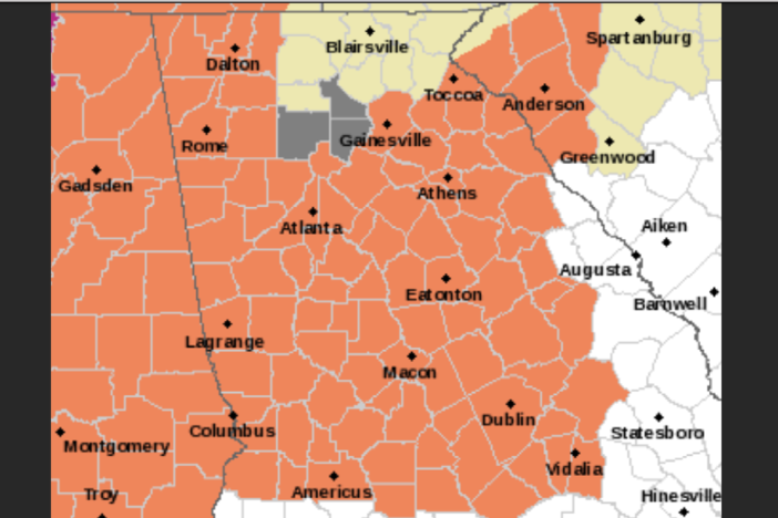 The National Weather service has issued heat advisories for most of Georgia for Friday, August 25, 2023.