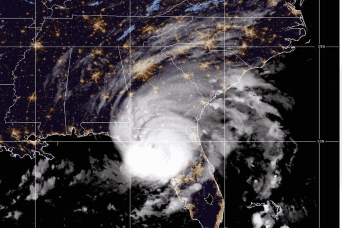 Hurricane Idalia is photographed from space on the morning of August 30, 2023.