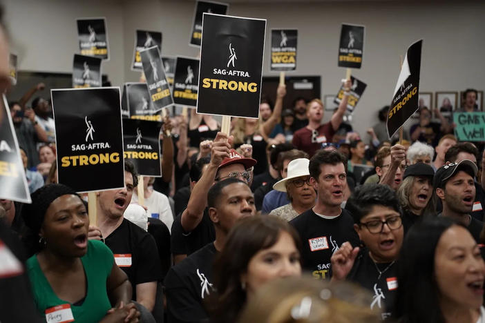 A photo from the Atlanta rally on National Day of Solidarity to show support for SAG-AFTRA and WGA 