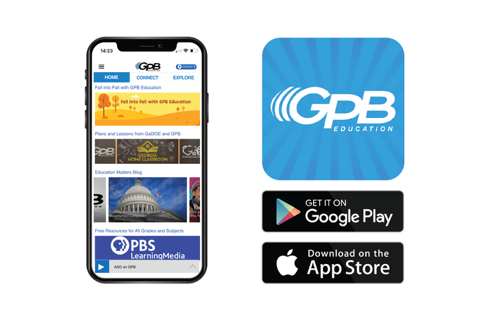 GPB Education App. Get it on google play . Download on the app store.