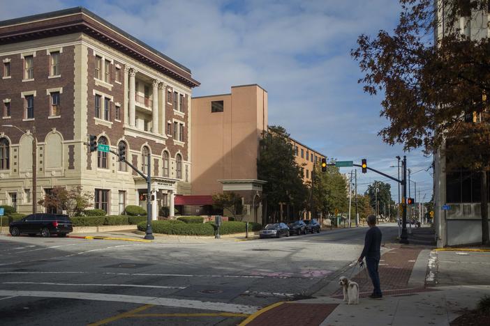 At left, the old Macon Health Club at Cherry and First streets downtown. 