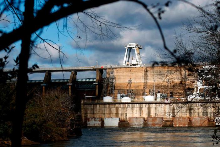 This is a portion of the Lake Oliver Dam in Columbus, Georgia.