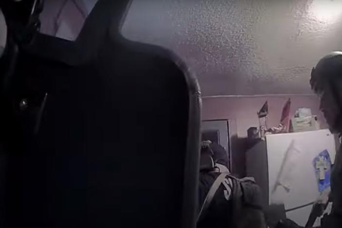 Screenshot from the only body camera footage available from the Camden County Sheriff's deputies botched raid that led to the death of Latoya James. (GBI) Credit: GBI