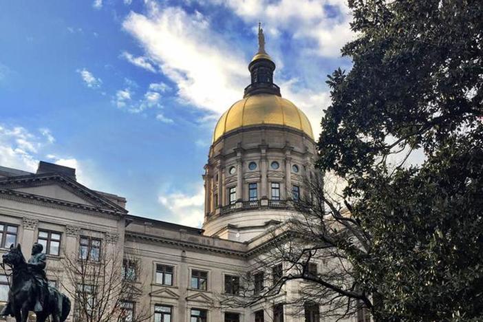 Wide exterior shot of the Georgia state capitol