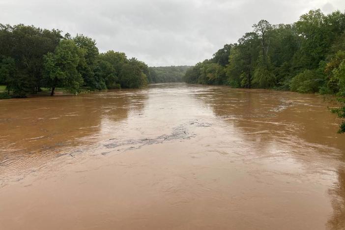 The Ocmulgee River is shown here as it winds around Amerson River Park in Macon. 