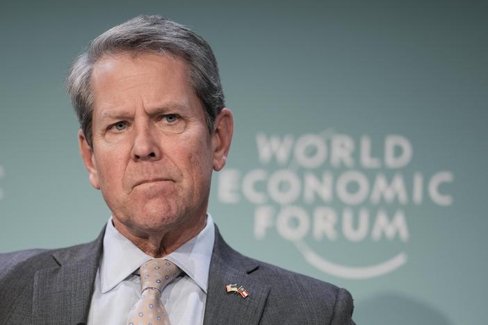 Georgia Gov. Brian Kemp during the annual meeting of the World Economic Forum in Davos, Switzerland, Thursday, Jan. 18, 2024. The annual meeting of the World Economic Forum is taking place in Davos from Jan. 15 until Jan. 19, 2024. 
