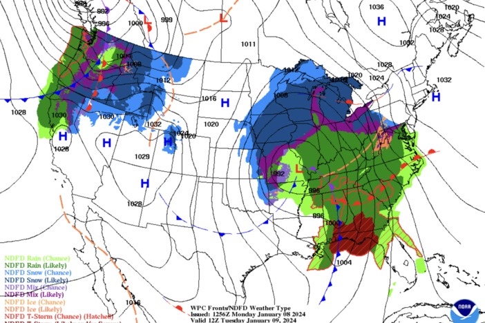 The National Weather Service issues a Hazardous Weather Outlook for parts of Georgia in effect from Jan. 8. to Jan. 14, 2024.