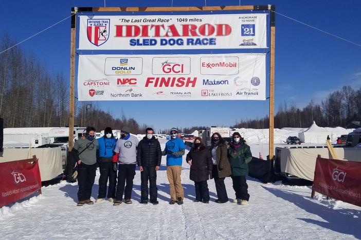 Atlanta native Sean Underwood (fourth from left) competed in the 2020 Iditarod dog race in Alaska. He and his brother, Brendan, now host a popular podcast on the subject called  'Mushing Alaska.'