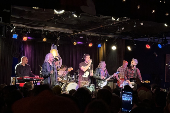 Members of R.E.M. joined Michael Shannon and Jason Narducy onstage at the 40 Watt club in Athens, Ga. on Feb. 8, 2024