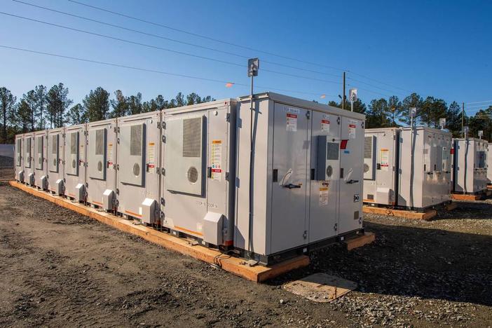 A 65 MW, Mossy Branch Battery Energy Storage System in Talbot County, Georgia in December 2023. 