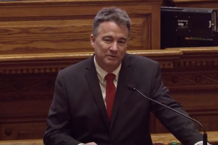 Tim Bearden was sworn in today at the capitol as the new senator from the 30th district. Bearden won a special election last week replacing Mike Dugan who resigned earlier in the year to run for Congress. The new Republican senator was formerly a State Rep. from 2004 to 2011.