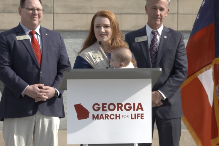 Rep. Lauren Daniel (R- Locust Grove), spoke at the March for Life at the Georgia Capitol on Feb. 22, 2024.