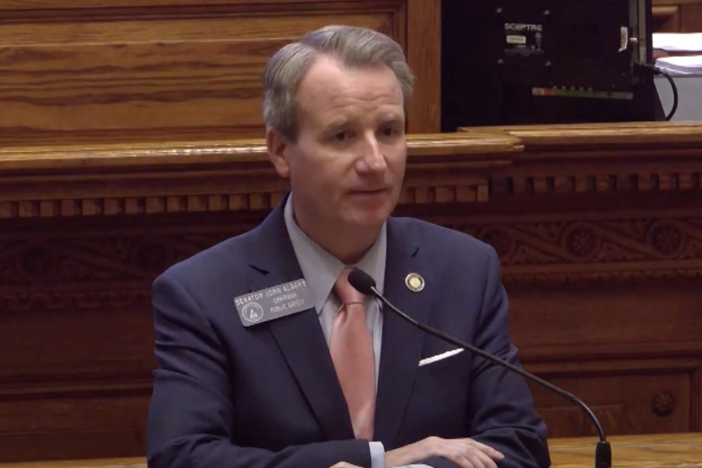 Georgia Senate Public Safety Chair, state Sen. John Albers, talks about his constituent, Larken Riley, who was murdered on the University of Georgia campus on Feb. 22, 2024.