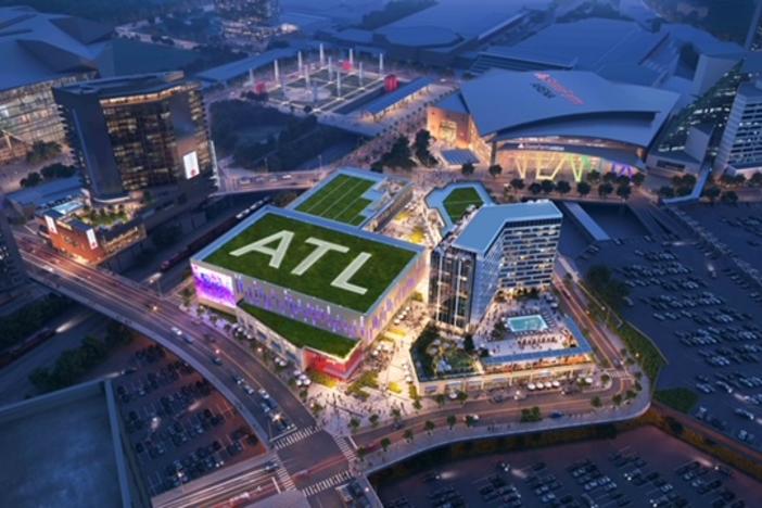 A rendering of the Entertainment District at Centennial Yards. (Courtesy Gensler) 