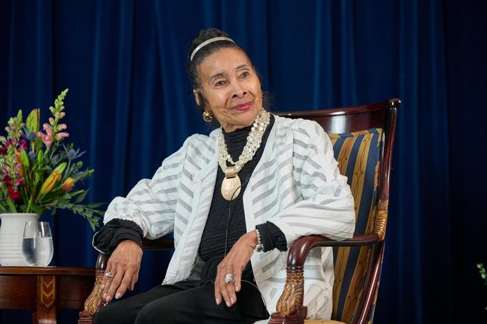 Xernona Clayton participates in 'Sweet Auburn Stories' on Feb. 28, 2024 at the Carter Center in Atlanta. 
