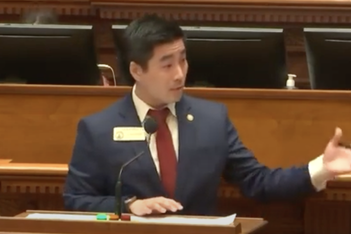Rep. Sam Park speaks in the Georgia House of Representatives on March 5, 2024.