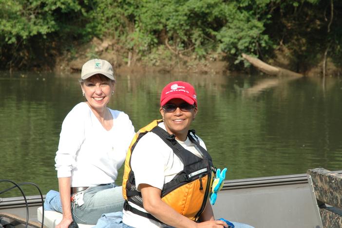 Sally Bethea with Shirley Franklin