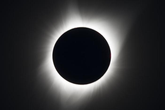 A total solar eclipse is seen on Monday, August 21, 2017 above Madras, Oregon. NASA.