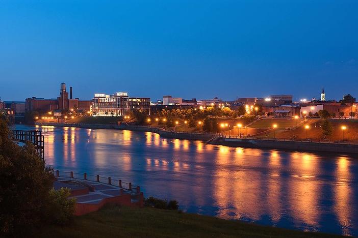 A view of Columbus from the river.