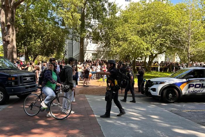 A scene from this morning’s protest on the Emory University campus.