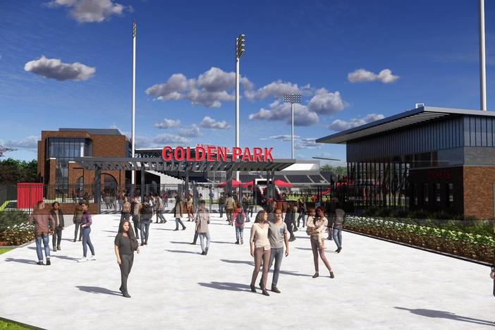 This is a rendering of what a portion of Golden Park is projected to look like after the renovation and upgrades. Courtesy of Diamond Baseball Holdings.  