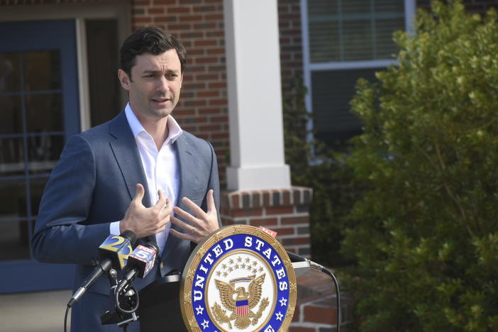  Sen. Jon Ossoff holds a press conference in Atlanta about children missing from Georgia DFCS care Oct. 27, 2023. Ossoff’s Senate subcommittee released its full findings into deficiencies at DFCS Tuesday. Ross Williams/Georgia Recorder
