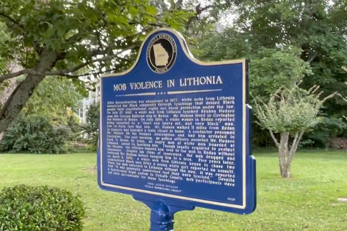 The Lithonia lynching marker before it's disappearance