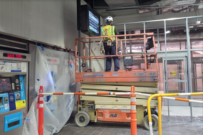 Picture of the renovation work ongoing at MARTA’s airport station.