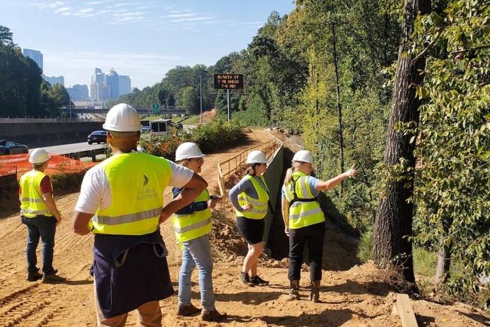 Construction crew begin work on extending PATH 400 a trail connecting Buckhead to Sandy Springs thanks to funding from the City of Atlanta in November 2023.