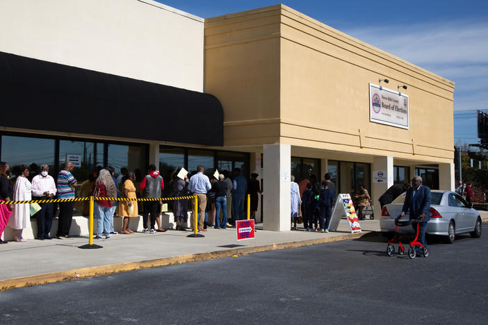 Voters in Bibb County take advantage of Sunday Voting on Oct. 23, 2022 in Macon, Georgia, ahead of the November midterm election.