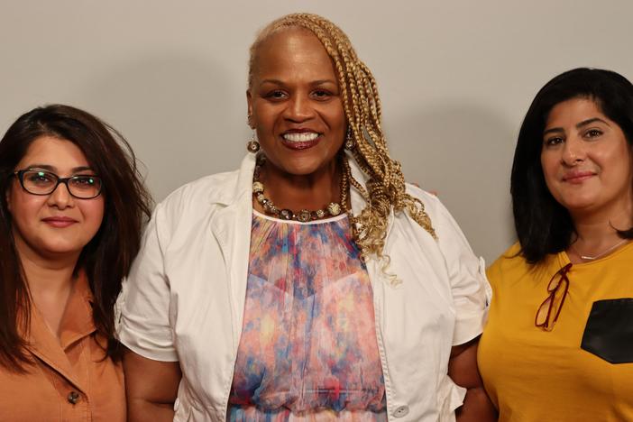 Sisters Nina Moshefi and Anna Moshefi with Khadijahah Abdur-Rahman