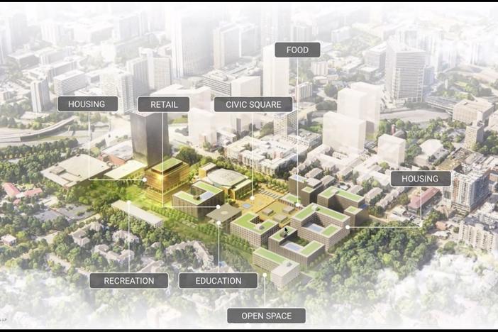 A rendering of the planned redevelopment of the Atlanta Civic Center. (Image courtesy Atlanta Housing Authority)