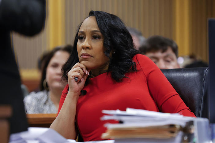 Fulton County District Attorney Fani Willis looks on during a hearing on the Georgia election interference case, March, 1, 2024, in Atlanta. A Georgia appeals court has agreed to review a lower court ruling allowing Fani Willis to continue to prosecute the election interference case she brought against Donald Trump. 