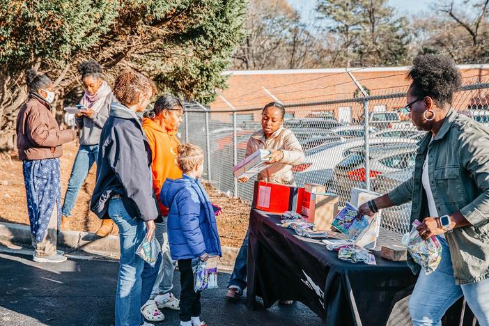 Frontline Housing provides resource kits to families as part of their outreach.