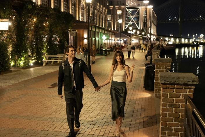 Nicholas Galitzine as Hayes Campbell and Anne Hathaway as Solène Marchand stroll along Savannah's Waterfront in 'The Idea of You,' which also includes primary Atlanta locations. 