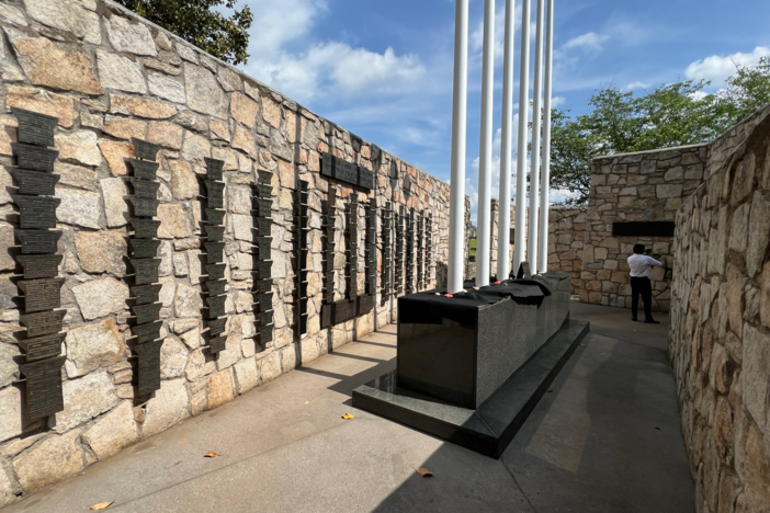 Memorial to the Six Million at Greenwood Cemetery.