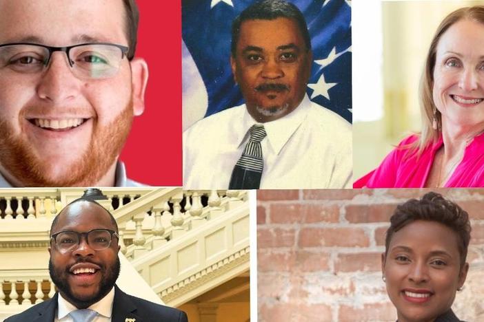 Six candidates, including five pictured here, are running for State House representative District 145 .