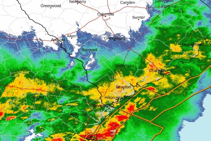 A radar image taken from the National Weather Service shows strong storms in Southeast Georgia on May 9th, 2024.