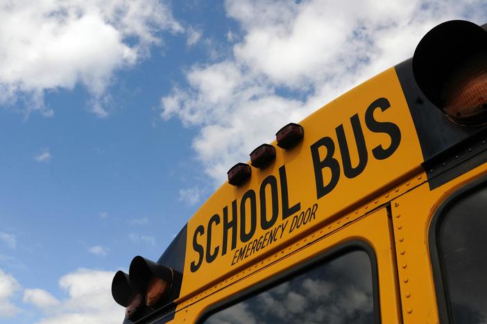 Back of a school bus.