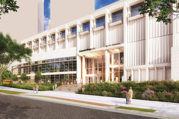 A rendering of the glass facade addition to the Woodruff Arts Center Memorial Arts Building.