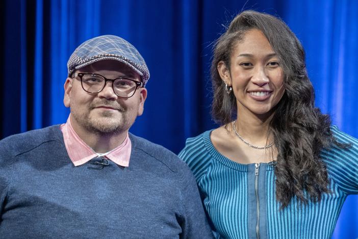 Sakura (right) with Peach Jam Podcast host Jeremy Powell