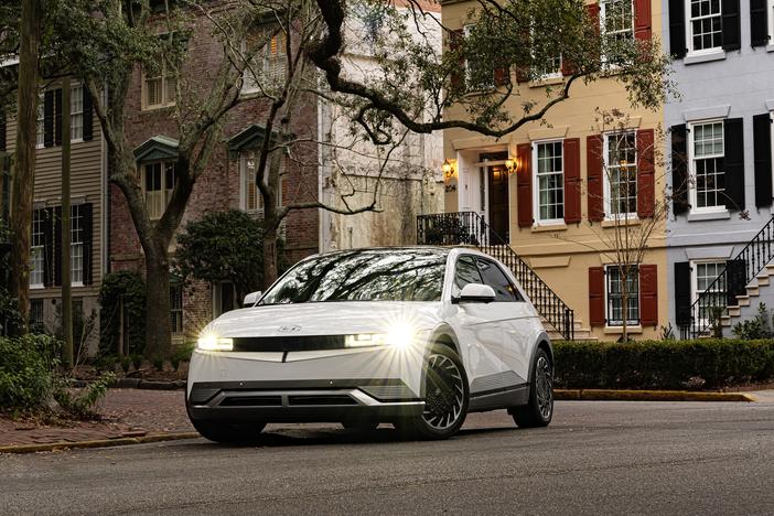 A 2024 Hyundai IONIQ 5, photographed in downtown Savannah.